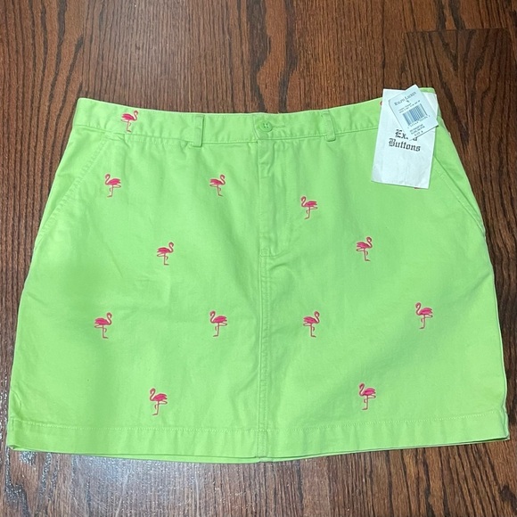 Ralph Lauren Dresses & Skirts - Ralph Lauren Lime Green Flamingo Mini Skirt